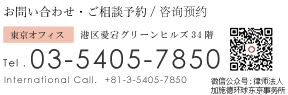 Tel.03-5405-7850　International call. +81-3-5405-7860